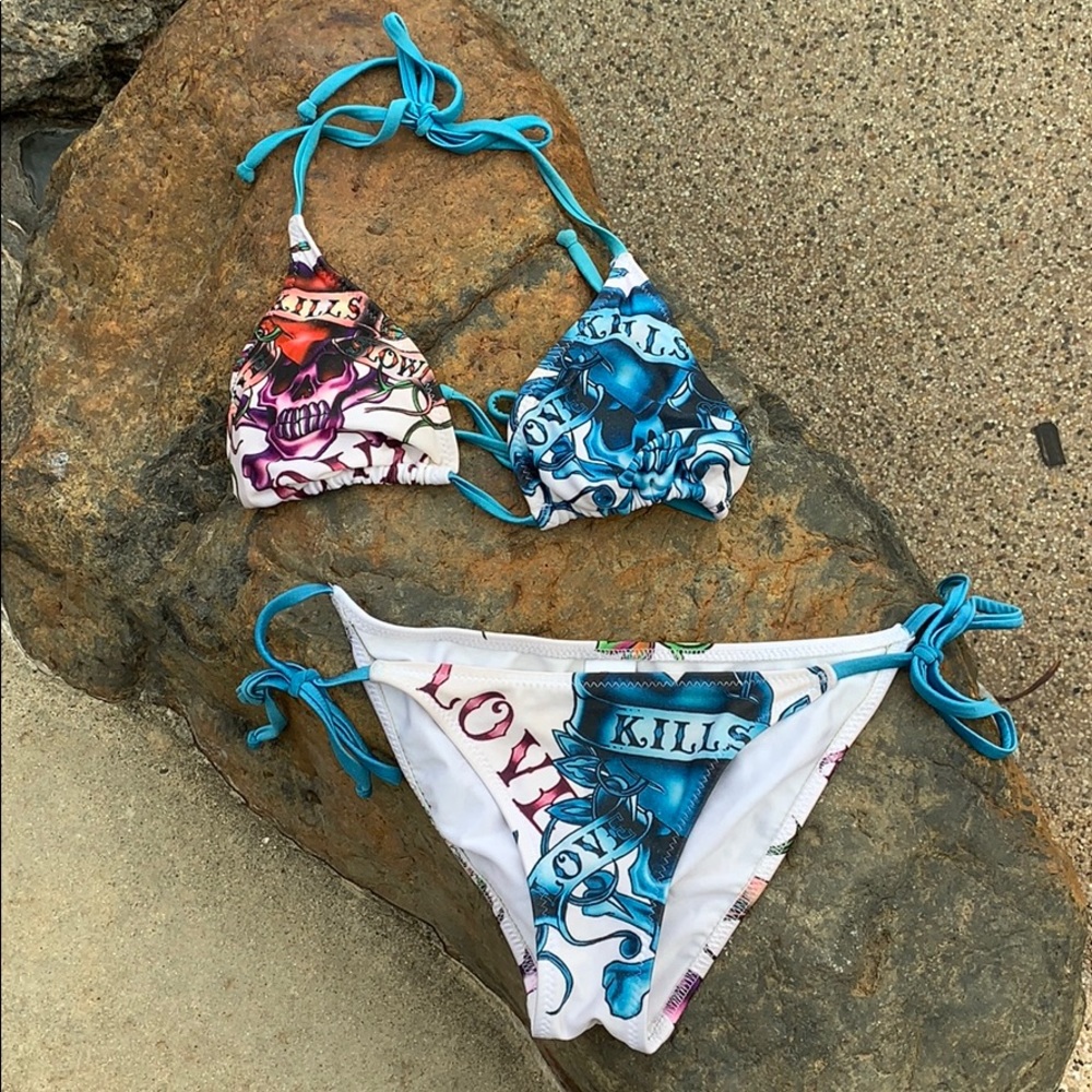 Ed Hardy Love Kills Slowly 2-piece Swimsuit